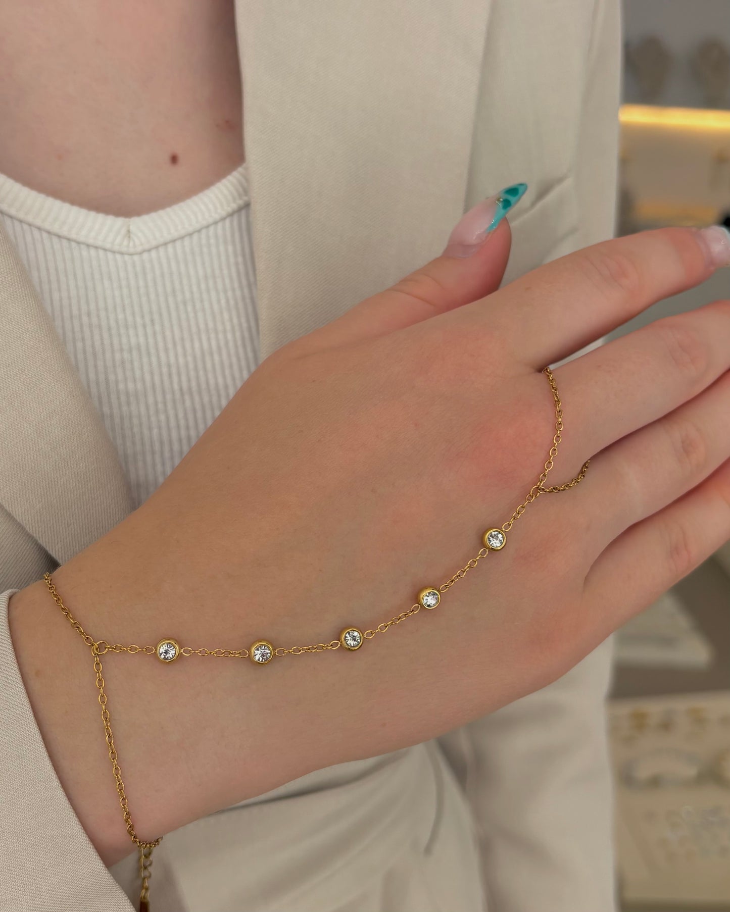 Crystal Elegance Handkette Gold
