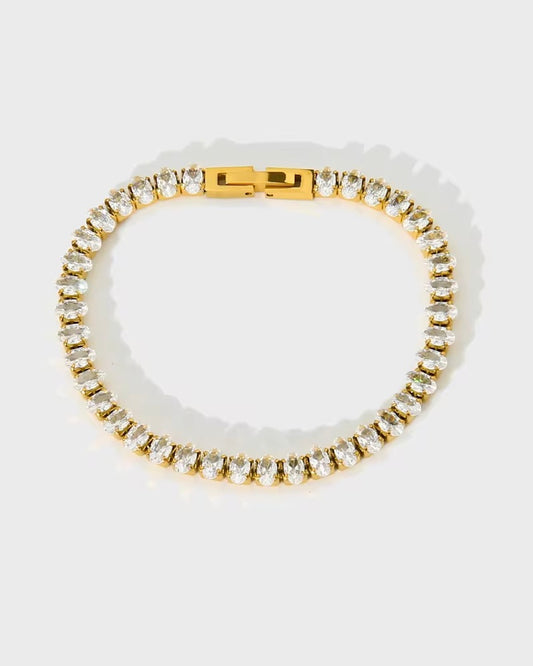 Glitzer Armband mit weißen Steinen