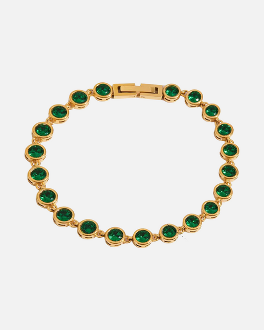 Grünes Armband Steine rund