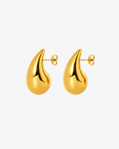 Goldene Tropfen Ohrstecker – Klein (21 mm)