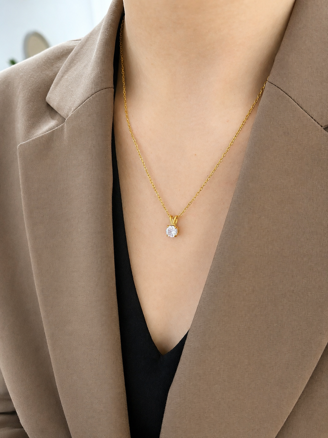 Solitaire Kette - Gold