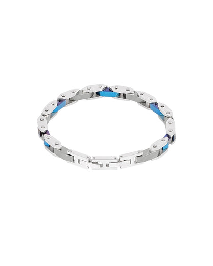 Glieder  Armband Herren mit blauen Akten