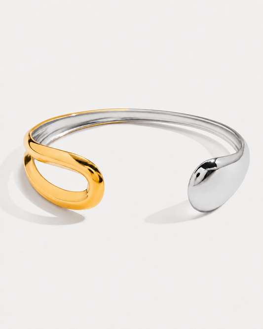 Bicolor Statement Armreif – Gold & Silber Edition