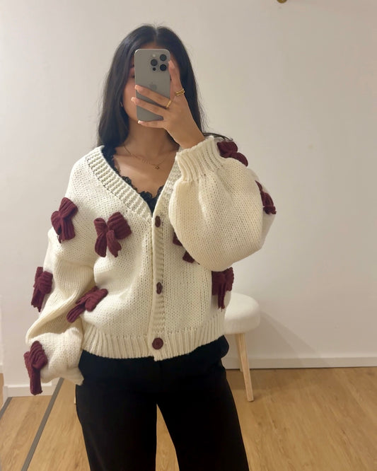 Schleife Pulli - dunkel rot