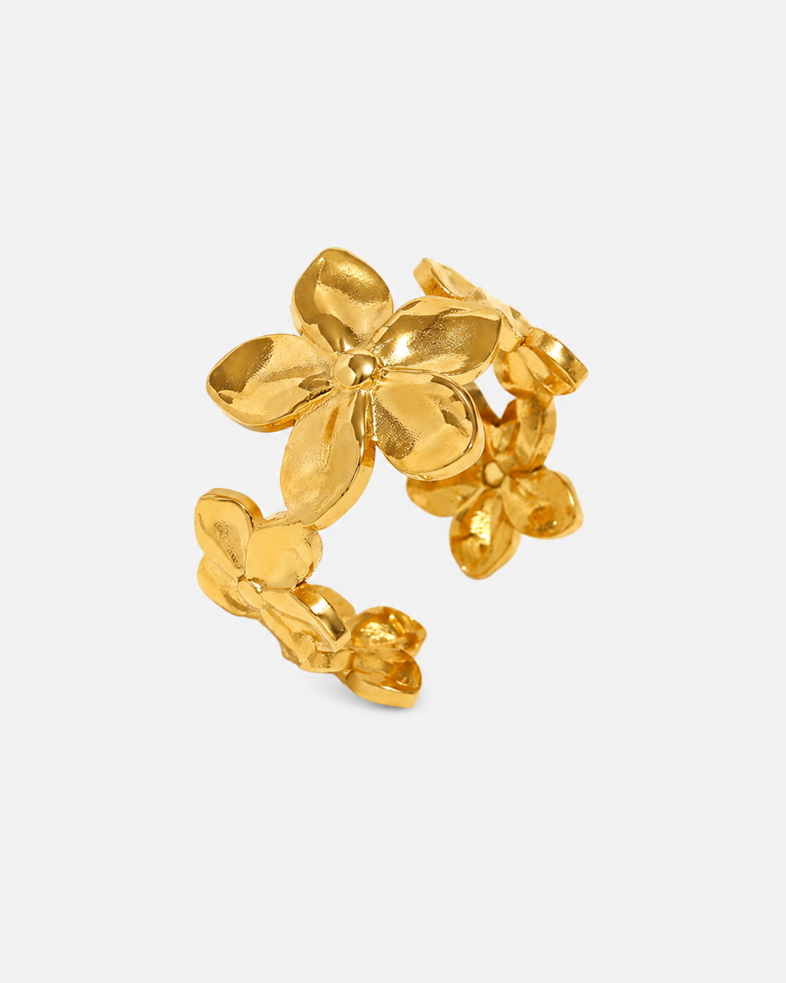 Blütenzauber Ring Gold – Größenverstellbarer Blumenring