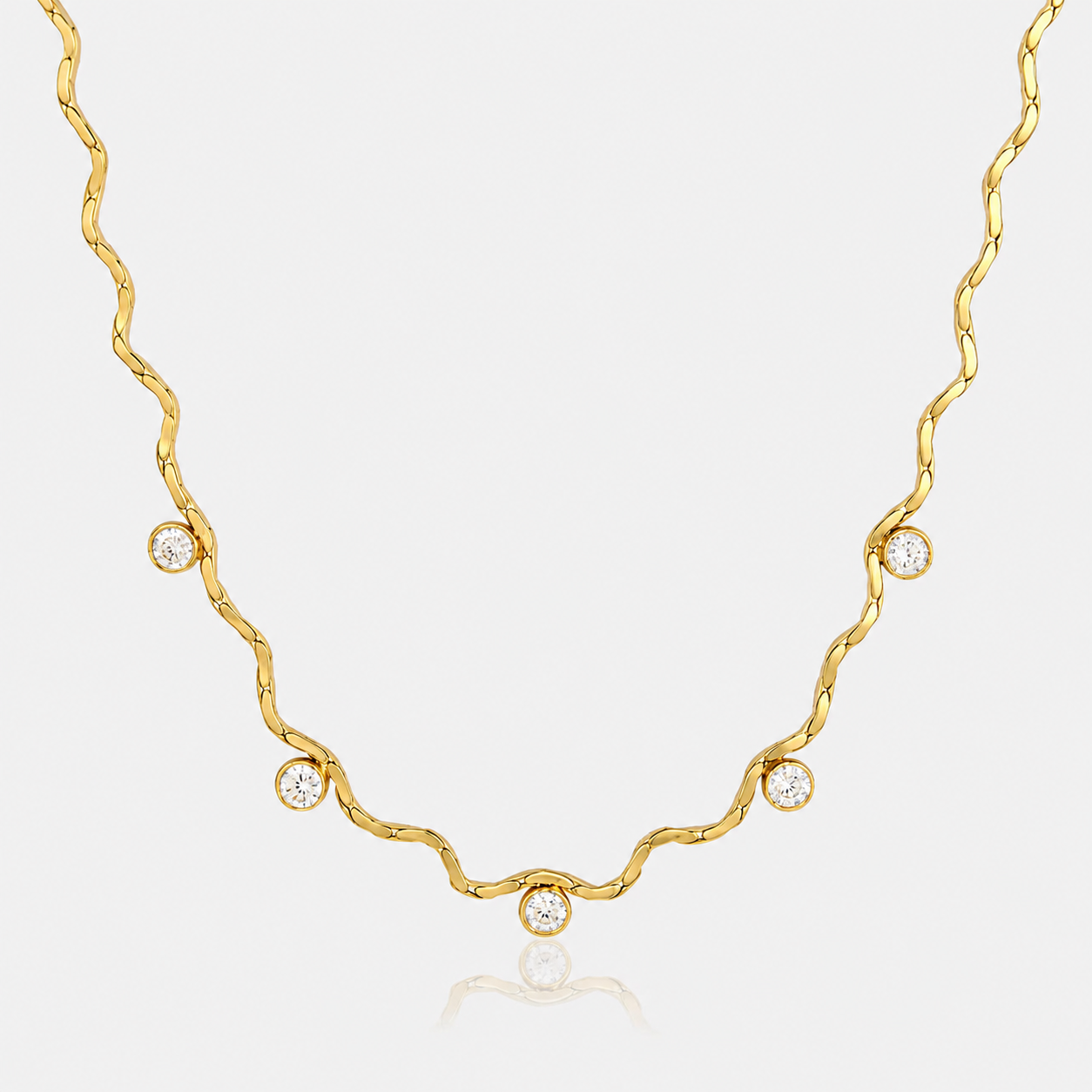 Wave Sparkle Halskette Gold