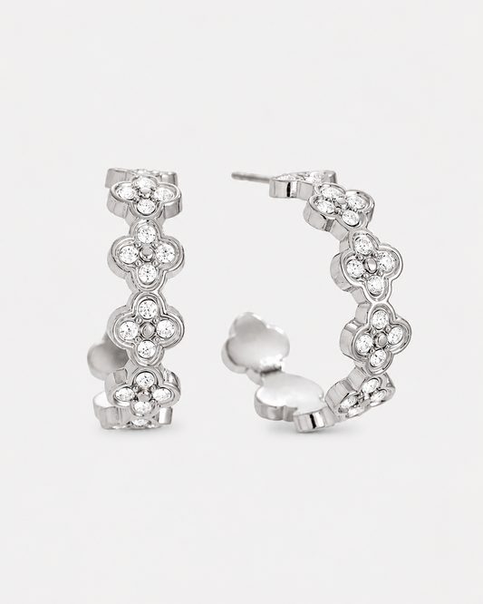 Bloom Luxe Creolen Silber Crystal