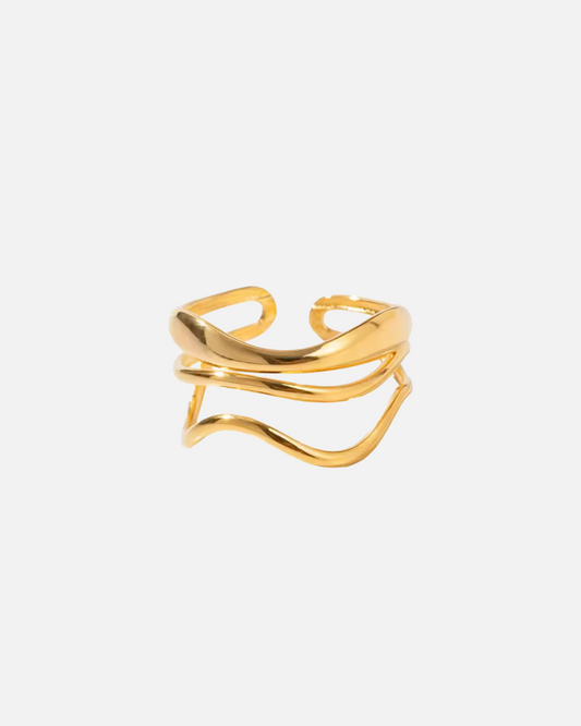 Ring große Welle - Gold