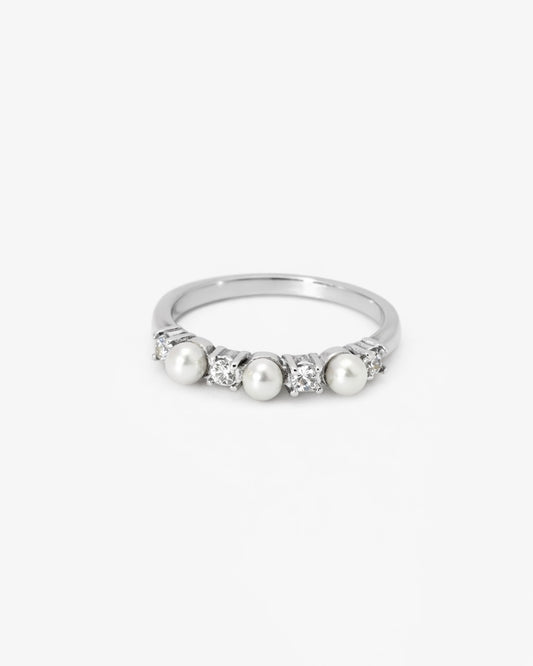 Perlen Ring Silber