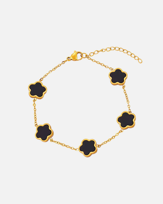 Klee Blüten Armband schwarz