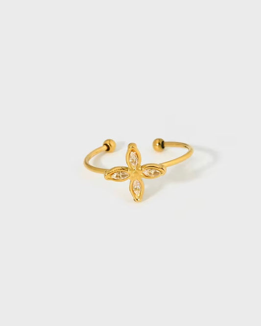 Klee Ring - gelber Stein