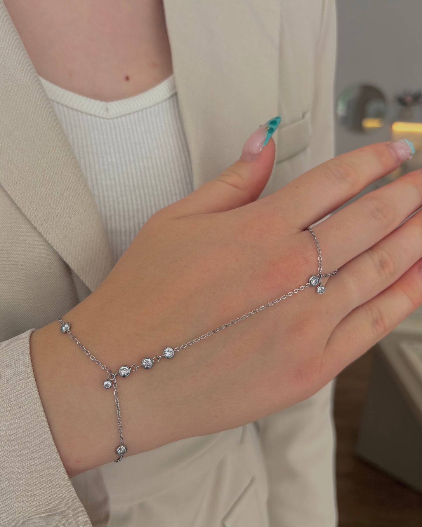 Crystal Grace Handkette Silber