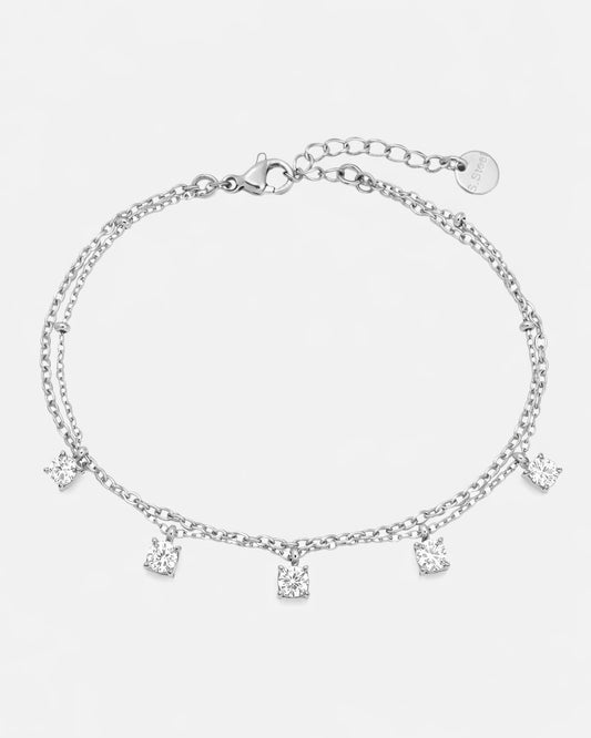 Silber Armband mit kleinen Glitzersteinen