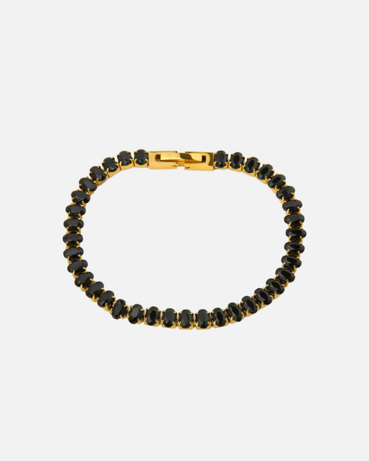 Tennis Armband mit schwarzen Steinen