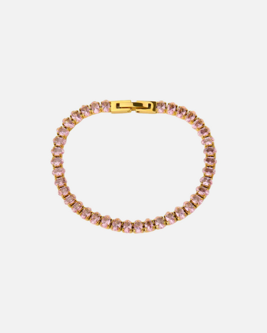 Tennis Armband mit rosa Steinen