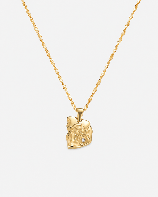 Goldene Umarmung Halskette – Edelstahl 18K Vergoldet mit Zirkonia