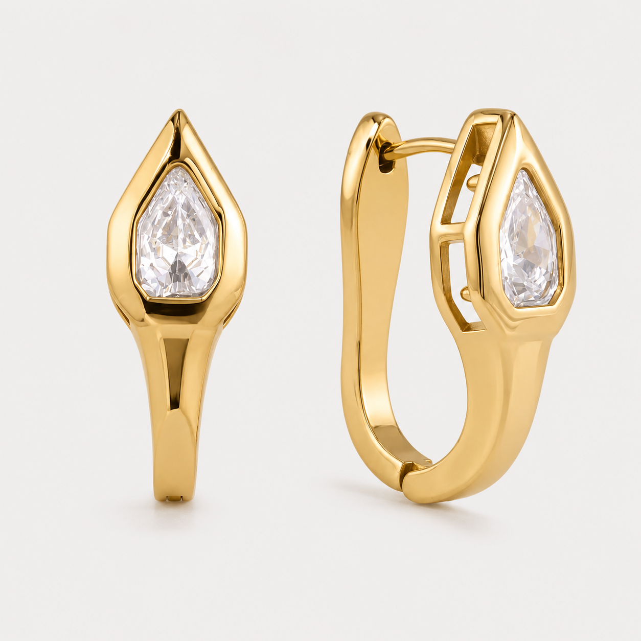 Crystal Drop Creolen Gold
