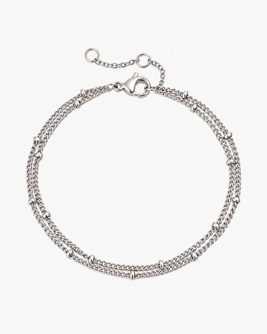 Double Layer Armband Silber