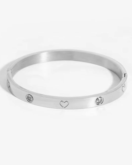 Armreif Silber mit Herzen