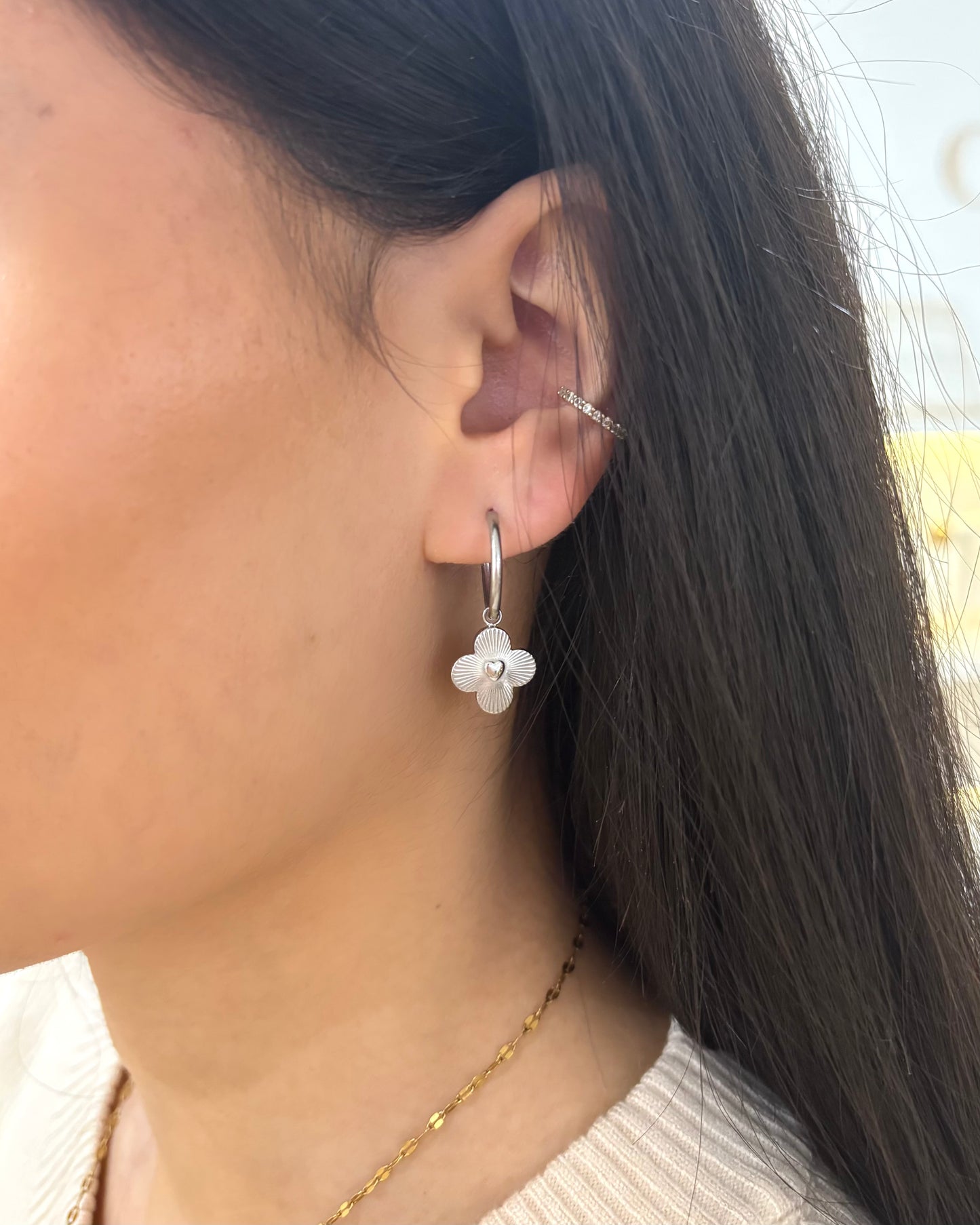 Kleeblatt Ohrringe Silber