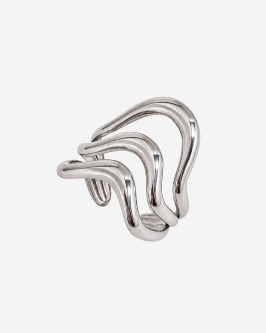 Flow Statement Ring Silber
