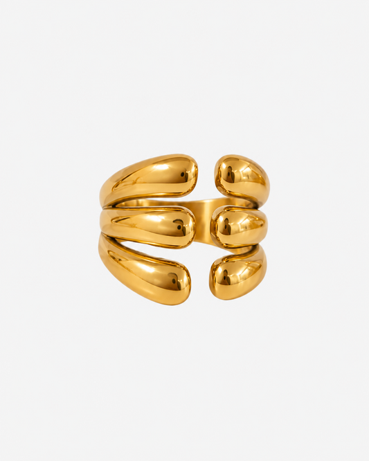 Bold Wave Ring – Gold