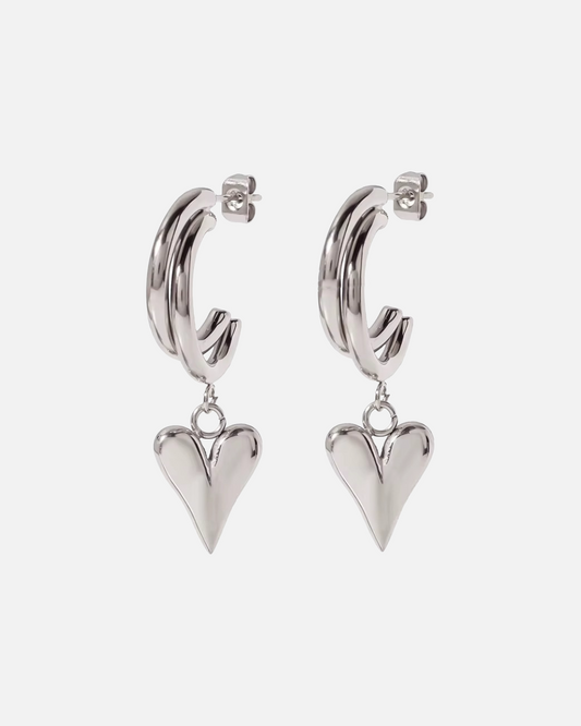 Silber Herzen Ohrringe