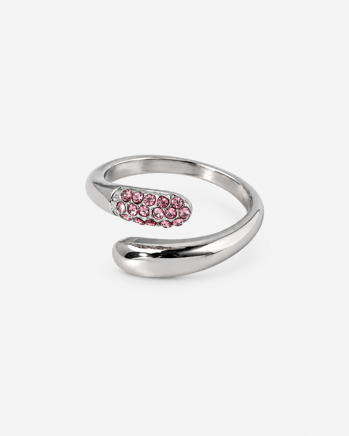 Pavé Crystal Ring Silber rosa