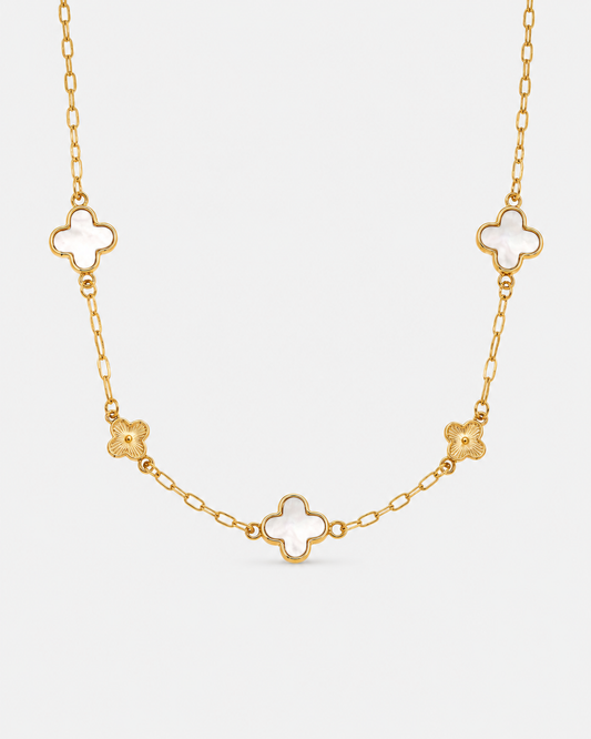 Goldene Clover Bloom Halskette – Edelstahl 18K Vergoldet