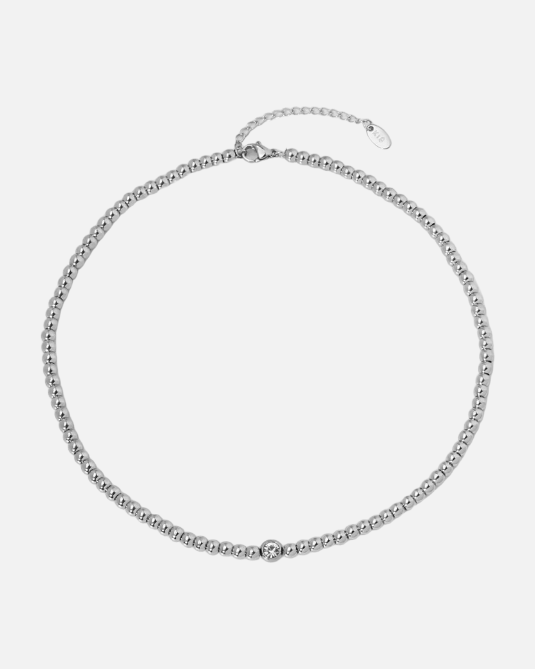 Kugel Kette mit Stein Silber