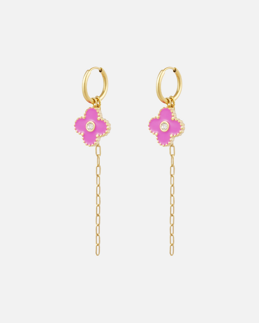 Ohrringe pink Kleeblatt