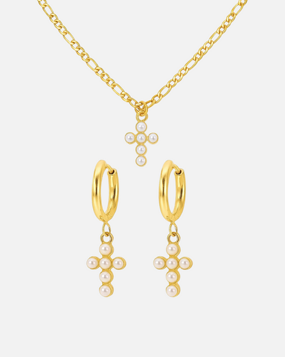 Geschenk set Kreuz mit Perlen