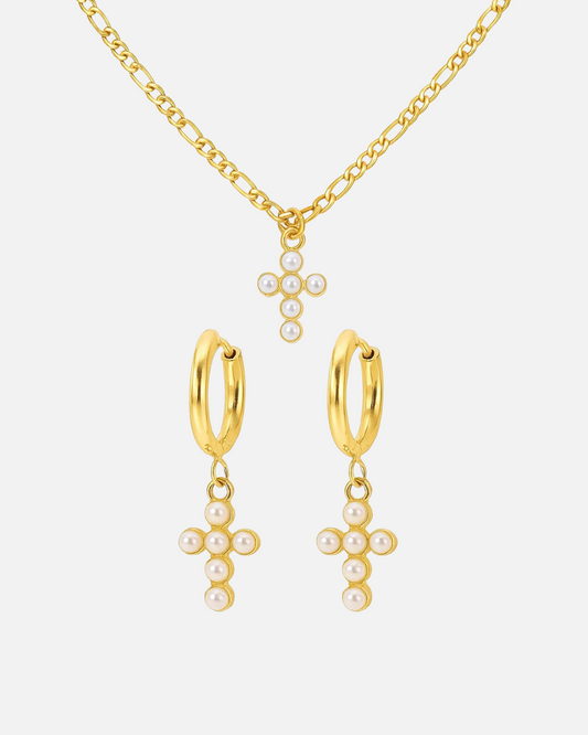 Geschenk set Kreuz mit Perlen