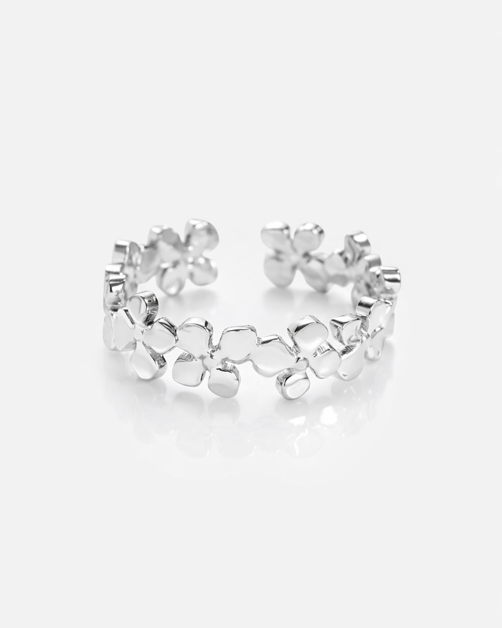 Blumenring Silber - Größenverstellbar
