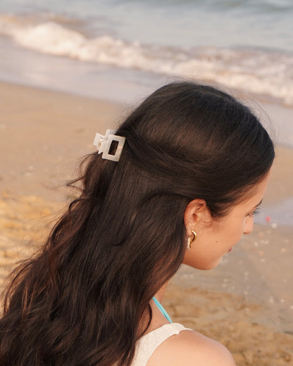 mini hair clip - white