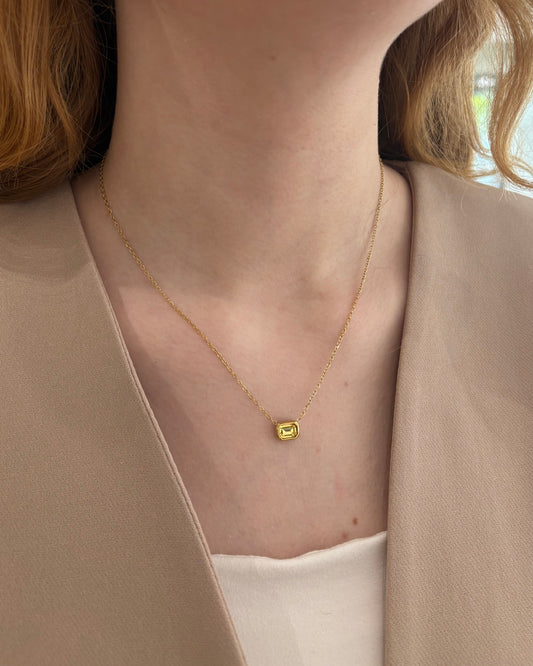 Steine Kette gelb - Gold