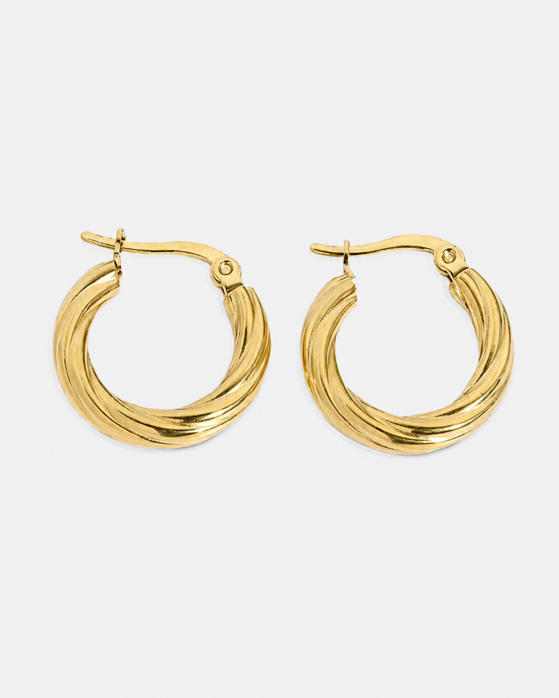 Goldene Twist-Creolen – Elegante Hoop-Ohrringe mit gedrehter Struktur