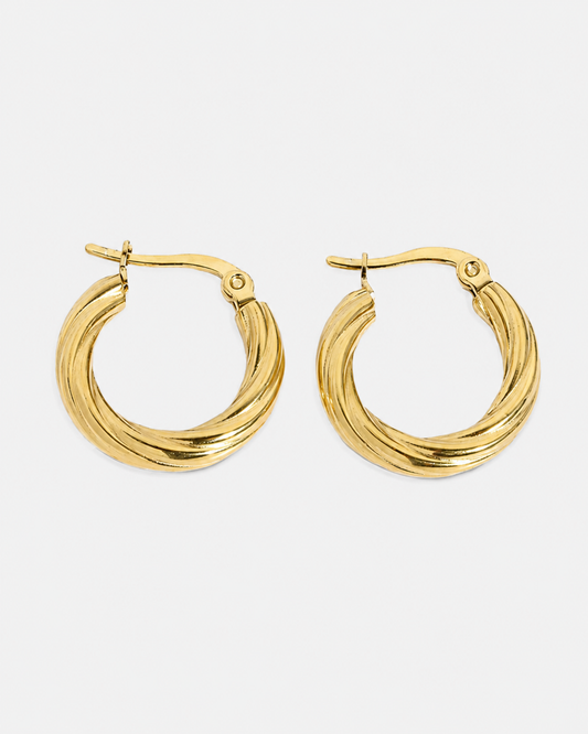 Goldene Twist-Creolen – Elegante Hoop-Ohrringe mit gedrehter Struktur