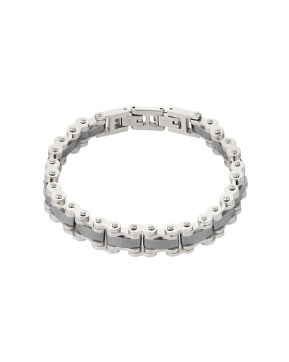 Massives Armband für Herren in Silber schwarz
