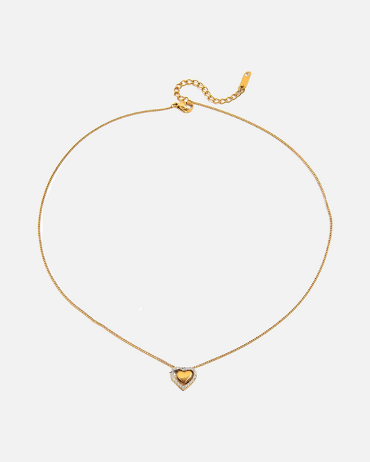 Herz Kette mit Steinen