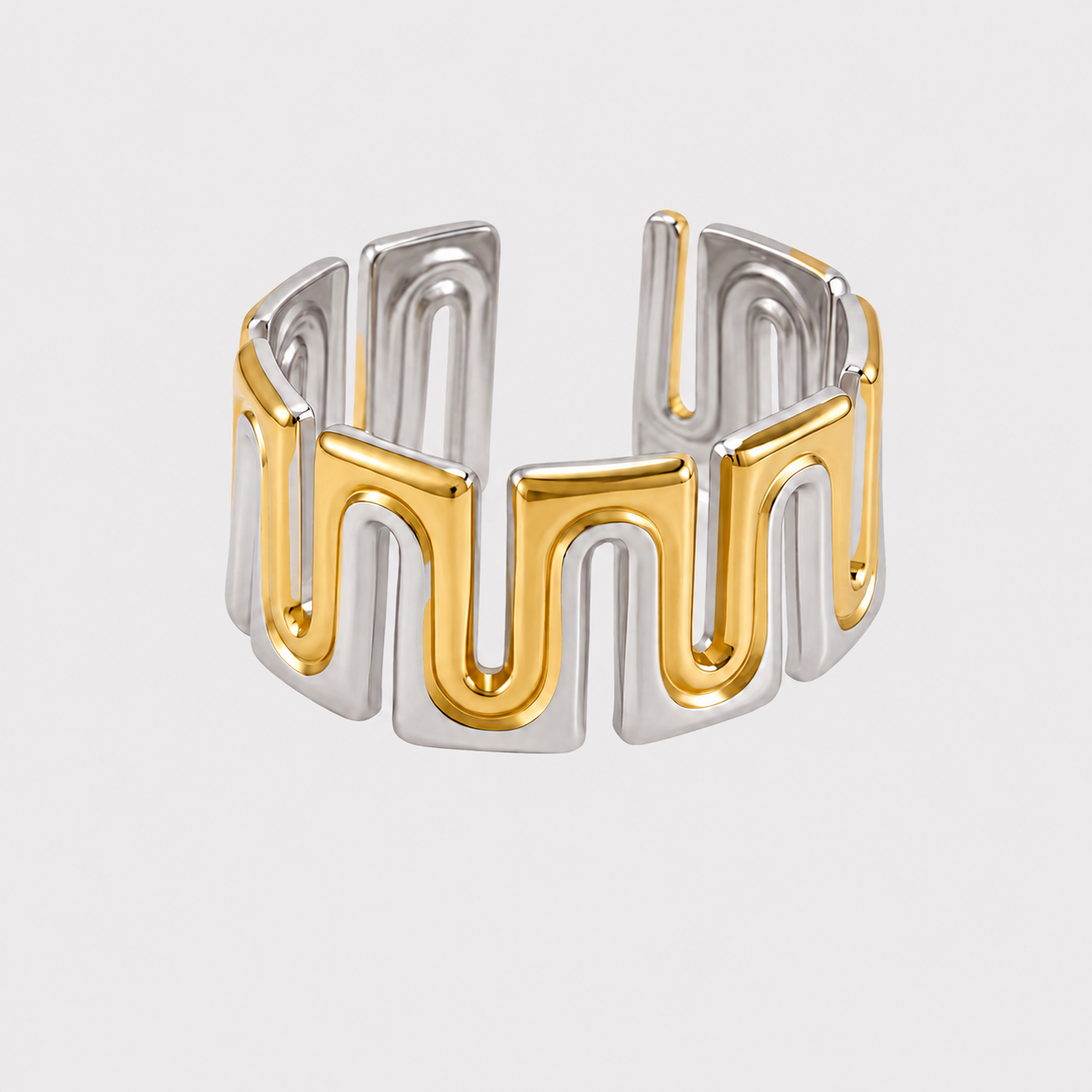 Bicolor Statement Ring Aurelia