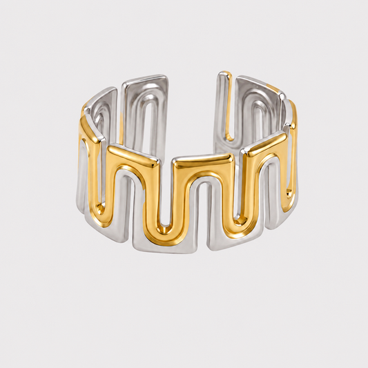 Bicolor Statement Ring Aurelia