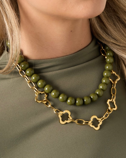 Massive klee Kette - Gold