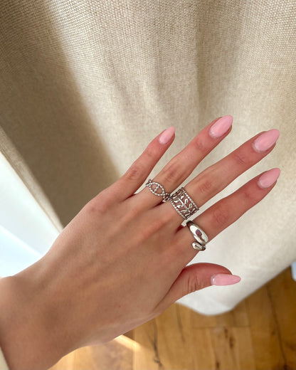 Blätter Ring Silber