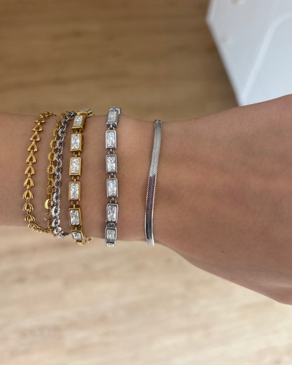 Basic Armband, Silber