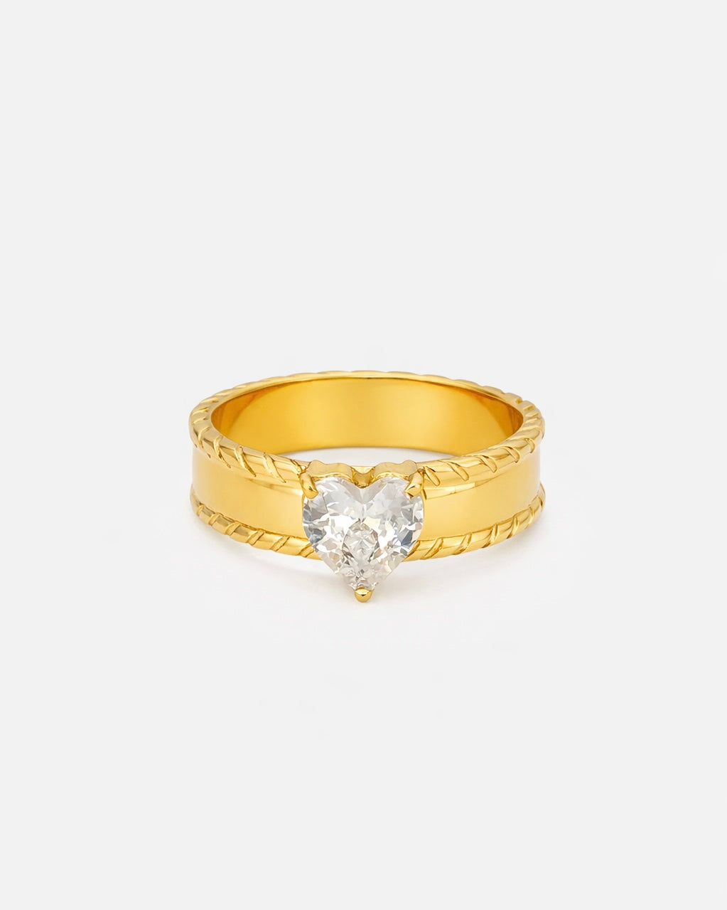 Ring Herz massiv- Gold