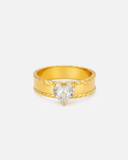 Ring Herz massiv- Gold