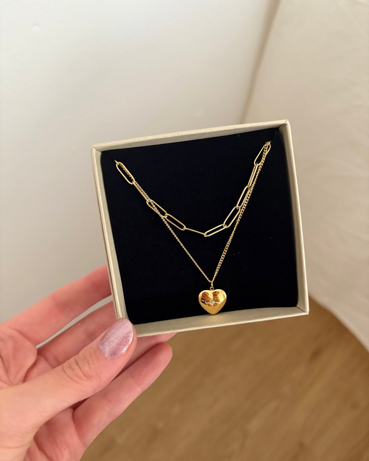 Zweifach Kette Herz