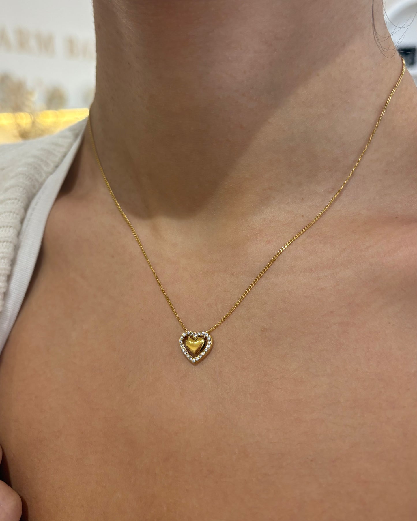 Herz Kette mit Steinen