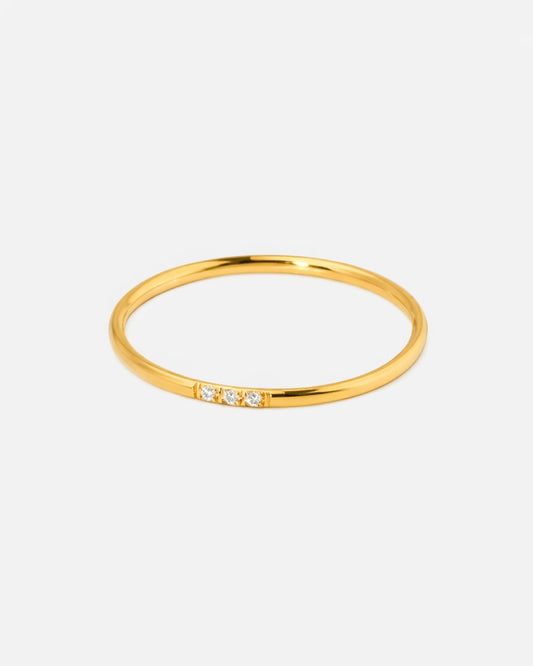 Linea Trio Ring dünn - Gold